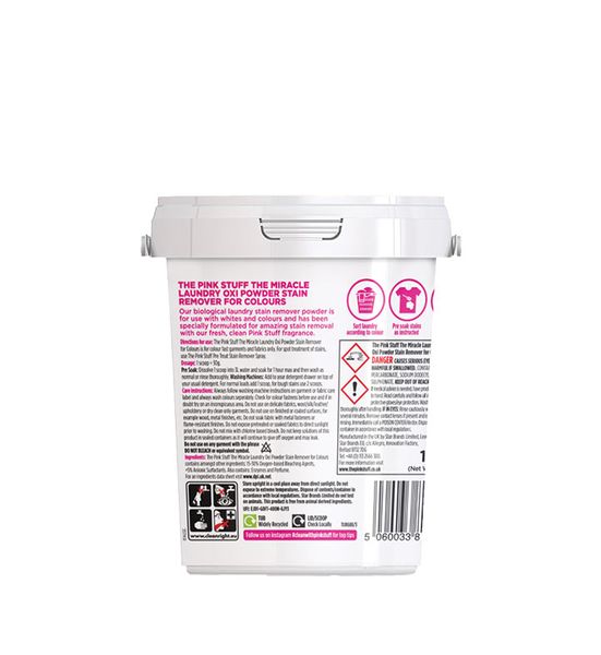 Плямовивідник для кольорових тканин The Pink Stuff Laundry Oxi Powder Stain Remover for Colours 1кг. pss015 фото