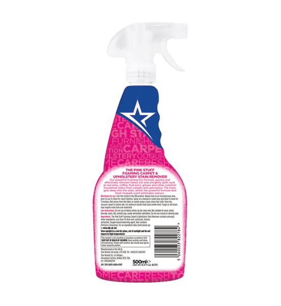 Засіб для виведення плям з килимів та м'яких меблів The Pink Stuff Foaming Carpet & Upholstery Stain remover об'ємом 500 мл. pss013 фото