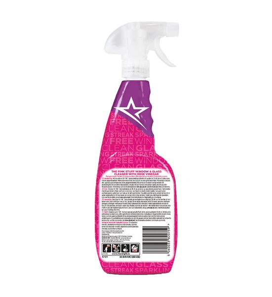 Засіб для миття скла The Pink Stuff Window & Glass Cleaner with Rose Vinegar 750 мл. pss008 фото