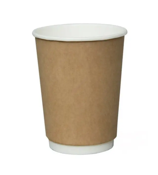 Стакан двошаровий, крафт/білий 340ml (20шт) px340kb2s фото