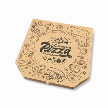 Коробка для піци &laquo;Смачна Pizza&raquo; 30 см бура, 100 шт/уп. px3030bsp фото