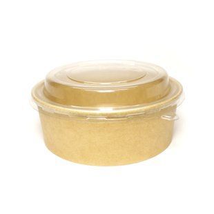 Салатник крафт 500ml з кришкою, 50 шт/уп. px500skpk фото