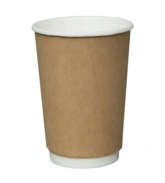 Стакан двошаровий, крафт/білий 400ml (20шт) px400kb2s фото