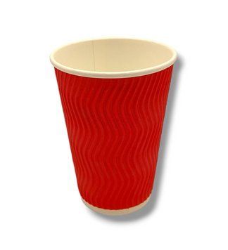 Стакан гофрований, чорвоний 340ml (20шт) px340pmlr фото