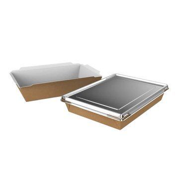 Контейнер с прозрачной крышкой 1700ml крафт (50шт) px1700cbk фото